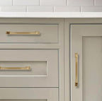 Khtumeware 2 Pack 8 Inch Cabinet Handles - Brushed Brass & Gold Drawer Pulls