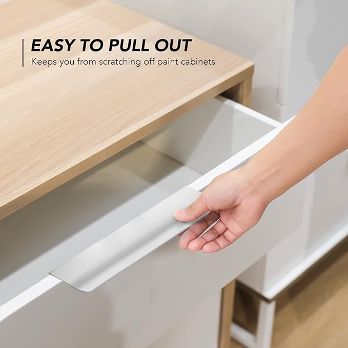 Ravinte Hardware 20 Pack Silver Cabinet Handles, 5.9 Inch (150mm) Finger Edge Pulls, 5 Inch Hole Center, Finger Pulls for Cabinets