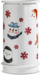 STAR MOON Ceramic Electric Wax Melt Warmer Candle Waxing Warmer Burner Melt Wax Cube Melter Fragrance Warmer - Ideal for Family and Friends, Snowman