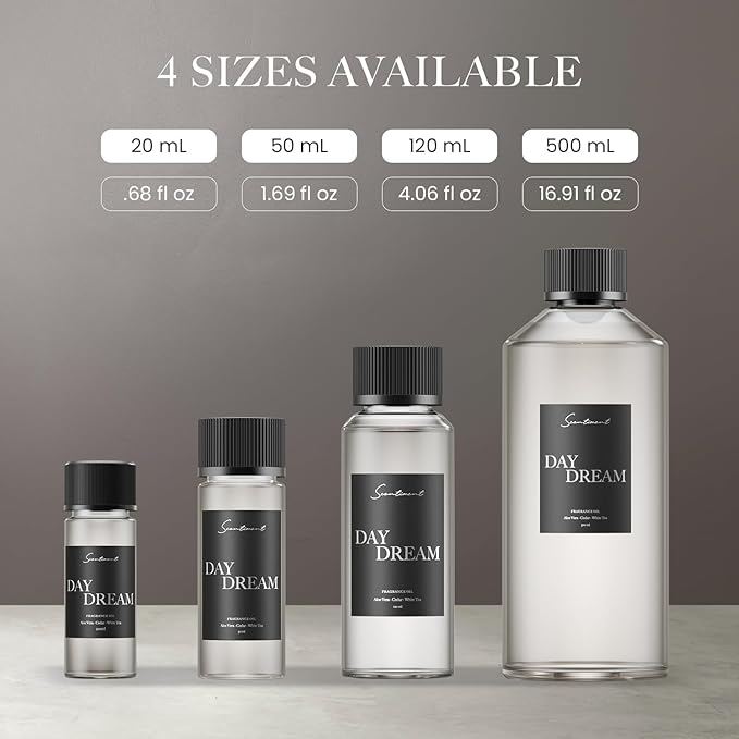 Scentiment Diffuser Oil - Day Dream | Inspired by Luxury Five Star Hotel White Tea Scent | Aromatherapy Home Fragrance| Luxurious Scent with Notes of Aloe Vera, Cedar, White Tea (50ml)