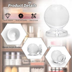 MroMax Tiny Pull Handle Round Acrylic Mini Knob 16mm Diameter Small Size Clear Shiny Knob Cute Decoration for Jewelry Box, Gift Case and Makeup Box 2Pcs