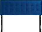 Modway Lily Queen Biscuit Tufted Performance Velvet Headboard, Navy