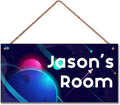 Personalized Sign Universe Sign Custom Name Science Fiction Theme Sign For Kids Room Wall Art Décor Outer Space Art Wall Decor For Girls Room Bedroom Nursery Door Plate For Boys Room