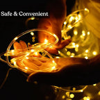 JMEXSUSS 2 Pack Battery Operated Rope Lights Warm White - Outdoor Waterproof, 200LED 66ft 8 Modes Battery Powered String Lights Outdoor with Remote for Camping Tent Trampoline Christmas Decorations