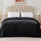 Exclusivo Mezcla Fleece Blanket Twin Size for Bed, Super Soft and Warm, All Season Use, Cozy, Plush, Lightweight, 90x66 Inches, Black