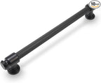 10 Pack 6-1/4 inch(160mm) Matte Black Cabinet Handles and Pulls - Drawer Handles for Kitchen and Dresser
