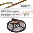 XINKAITE Waterproof IP65 Led Strip Lights, 3528 16.4 Ft (5M) 300leds 60leds/m, Flexible LED Light Tape for Boats, Bathroom, Mirror, Ceiling, and Outdoor Use, Power Supply not Included