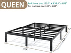 Metal Bed Frame Queen Size - 12 Inch Heavy-Duty Queen Platform Bed Frame No Box Spring Needed, Easy Assembly, Noise-Free, Sturdy Mattress Foundation, Underbed Storage Space