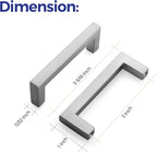 Ravinte 15 Pack Solid 3 Inch Center to Center Slim Square Bar Drawer Handles Cabinet Hardware - Brushed Nickel Kitchen Pulls