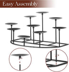 Candelabra Fireplace Candle Holder: Black Metal Pillar Candle Holders for Inside Fireplace Mantle Decor Floor Candelabras Table Centerpiece