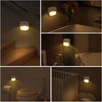 AMIR Upgraded Motion Sensor Light Indoor, Stair Lights Battery Operated, Cordless Stick-On LED Night Light for Closet, Hallway, Bathroom, Kitchen, Cabinet, Energy Efficient (Warm White - Pack of 3)