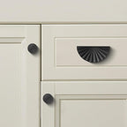 2 Pack 3 Inch (76mm) Matte Black Cabinet Pulls Cup Flat Drawer Handles Kitchen Cupboard Pull Bathroom Dresser Sunflower Handle Unique Hardware for Furniture Door Wardrobe Hardware TYH-MB-2