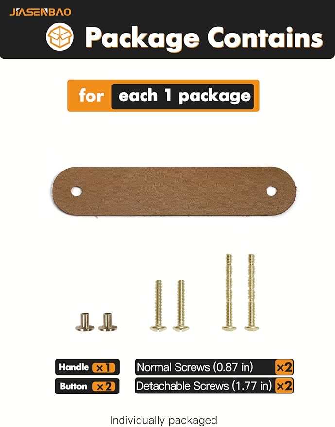 Brown Leather Drawer Pulls 2 Pack 3.78"(96mm) Leather Handles Cabinet knobs for Kitchen Cabinet Drawers Bathroom Dressers