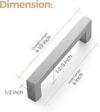Ravinte 20 Pack 4 Inch Square Cabinet Handles - Satin Nickel & Brushed Nickel Drawer Pulls - Kitchen Cabinet Hardware
