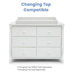 Delta Children Universal 6 Drawer Dresser with Interlocking Drawers - Greenguard Gold Certified, White