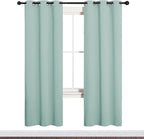 NICETOWN Bedroom Curtain Panels Blackout Draperies, Thermal Insulated Solid Grommet Blackout Curtains/Drapes (Aqua, One Pair, 34 by 72-inch)
