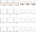 Romadedi Votive Tealight Candle Holders - 24 pcs Clear Glass Tea Light Holders Bulk Small Table Centerpieces Wedding Decor Party Dinner Home Decorations Festivals Christmas