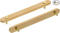 Wooden Drawer Pulls,6-Pack Beech Wood Drawer Handles 6.3in,Suitable for Kitchen, Living Room, Bedroom, Bathroom and Other Scenes,Gold