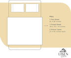 Linen Home 100% Cotton Percale Sheets Full Size, Ivory, Deep Pocket, 4 Pieces Set - 1 Flat, 1 Deep Pocket Fitted Sheet and 2 Pillowcases, Crisp Cool and Strong Bed Linen