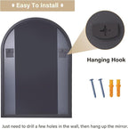 HARRITPURE Arched Wall Mirror – 30"x40" Arch Bathroom Mirror Metal Frame Vanity Mirror for Bedroom, Entryway Dresser Decor, Black