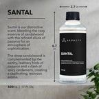 Santal Diffuser Oil, 16.9 FL Oz, 500 mL, Diffuser Fragrance Oil for Home, Bathroom & Office, Aromatherapy Blend of Natural Essential Oil, Sandalwood & Musk Scent.