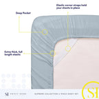 California King Sheet Sets - Breathable Luxury Sheets with Full Elastic & Secure Corner Straps Built In - 1800 Supreme Collection Deep Pocket Bedding Set, Sheet Set, California King, Misty Blue
