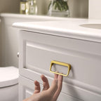 Goo-Ki Brushed Gold Cabinet Pulls with Hole Center 2.5''(64MM),Modern Zinc Alloy Finger Pulls for Drawer,Wardrobe,Cupboard,6 Pack