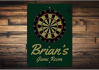 Brian's Game Room Personalized Name Aluminum Metal Sign for Man Cave Wall Decor Entertainment Space Hanging Plaque with Pre-Drilled Holes 8x12 Inch