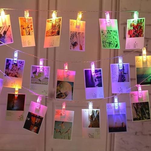 30 LED Photo Clip Fairy Lights - Twinkle Starry Lights for Home, Bedroom, Wall, Halloween, Thanksgiving, Christmas, Party, Wedding Decor - Multicolor