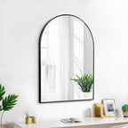 20x30 Arch Mirror Rectangle Wall Mounted Metal Frame Mirrors for Entryway Bedroom Bathroom Living Room 20 30 inch Gold Silver - Black