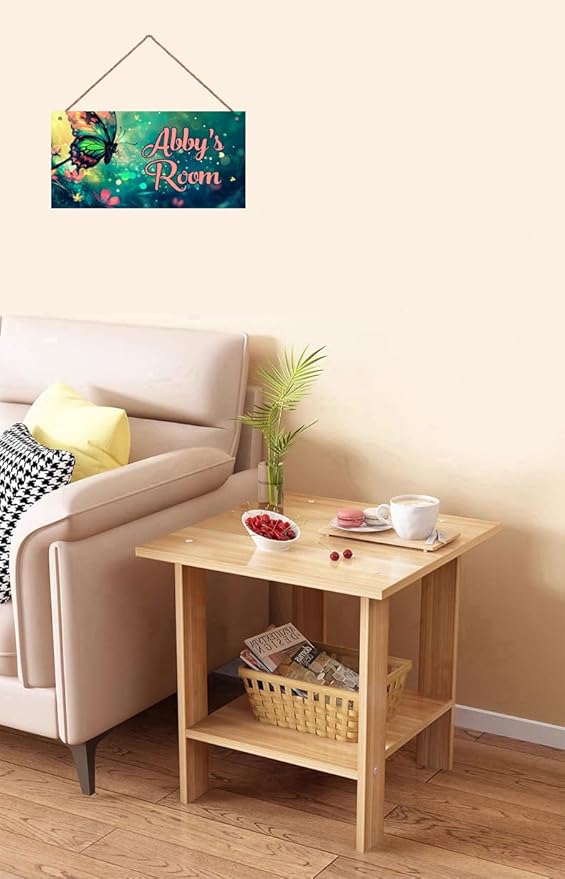 Personalized Butterfly Sign Flowers Painting Art Décor For Kids Room Custom Name Door Wall Decor, Floral Nursery Art Plate For Boys Room Girls Bedroom