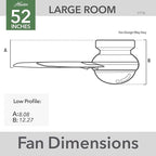 Hunter 51736 Dempsey Ceiling Fan 52 inches Matte Silver