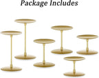Pillar Candle Holders Candle Plates - Set of 6 Candelabra Candle Stand Iron Plate Minimalism Modern Home Mantel Dinning Table Christmas Decorations Centerpiece for Wedding, Party, Events, Gold