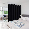 NICETOWN Room Divider Heavy Curtain Screen Partitions, Hide Clutter Separate Functions Grommet Portable Room Divider Screen Curtain Panel for Bedroom (1 Piece, 8ft Tall x 10ft Wide, Black)