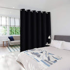 NICETOWN Room Divider Heavy Curtain Screen Partitions, Hide Clutter Separate Functions Grommet Portable Room Divider Screen Curtain Panel for Bedroom (1 Piece, 8ft Tall x 10ft Wide, Black)