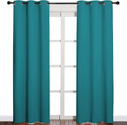 NICETOWN Room Darkening Curtains 84 inch Length 2 Panels, Thermal Insulated Grommet Blackout Curtains for Modern Casual Elegant Bedroom Kids Room Theme Decoration (Peacock Teal, 2 Pieces, W42)