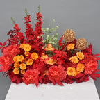 WEISPARK 100PCS Artificial Hydrangea Flowers, Fake Flowers Silk Hydrangea Full Flowers Heads with Stems for Wedding Home Party Shop Baby Shower Decor (Red)
