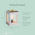 Candle Warmers Etc. Vintage Bulb Illumination Fragrance Warmer- Light-Up Warmer for Warming Scented Candle Wax Melts and Tarts to Freshen Room, Weathered White Wood