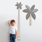 Personalized Growth Chart for Wall, Wooden Height Chart for Kids, Cute Height Measurement for Child/Girls/Boys, Baby and Toddler's Playroom/Kid's Room/Nursery Decor, Coconut Tree