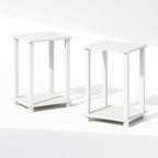 Furinno Simplistic Night Stand Set of 2, 2-Tier Small Nightstand with Open Shelf, Toolless Bedside Table, End Table, Side Table, for Bedroom, Living Room, White