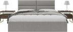 Vänt Upholstered Wall Panels - King/Cal King Size Wall Mounted Headboards - Weave Moondust Grey - Twin/King - Set of 4 Panels (Each Individual Panel 39"x11.5")