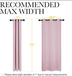NICETOWN Blackout Curtain Panels for Girls Room, Nursery Essential Thermal Insulated Solid Grommet Top Blackout Drapes (Lavender Pink, 1 Pair, 34 x 72 inches)