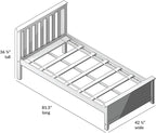 Max & Lily Twin Bed Frame with Slatted Headboard, Solid Wood Platform Bed for Kids, No Box Spring Needed, Easy Assembly, Clay