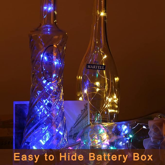 Fairy Lights Battery Operated, 12-Pack Mini String Lights, 20 LED 7ft Twinkle Firefly Small LED Lights for Craft Mason Jars Bedroom Wedding Party Table Christmas Decoration (Mix-Colored)