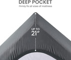 SLEEP ZONE Cooling Queen Mattress Topper, Premium Zoned Cool Mattress Pad Cover, Padded Mattress Protector Breathable Washable, Deep Pocket 8-21" (Grey, Queen)