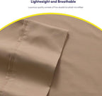Cal King Size Bed Sheets - 6 Piece 1500 Supreme Collection Fine Brushed Microfiber Deep Pocket California King Sheet Set Bedding - 2 Extra Pillow Cases, Great Value, California King, Taupe