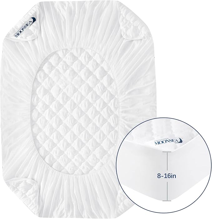 Twin Air Mattress Pad Sheets Cover, Air Mattress Topper Protector Plush Quilted, Soft Breathable and Noiseless Down Alternative Mattress Pad with Deep Pocket Fits Up to 16 inch Mattress
