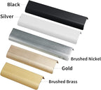 JOOJA 10 Pack Modern Style Finger Edge Pull Furniture DrawerHandles Hidden Cabinet Kitchen Drawer Handles Knobs, Brushed Brass 150(128) mm