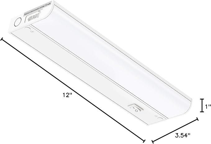 GETINLIGHT 12-inch Hardwired Only LED Under Cabinet Lighting, Soft White(3000K), Dimmable, Matte White Finished, ETL Listed, IN-0201-11-WH