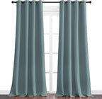 NICETOWN Modern Blackout Curtains Noise Reducing, Greyish Blue, 2 Panels, W55 x L102 -Inch, Thermal Insulated and Privacy Room Darkening Drape Panels for Boy's Guest Room Door Window